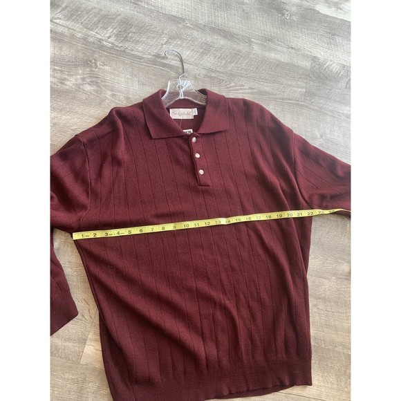 NWT Sedgefield Vintage Large Knit Burgundy Collared Neck Sweater. Made In USA! - Picture 10 of 12